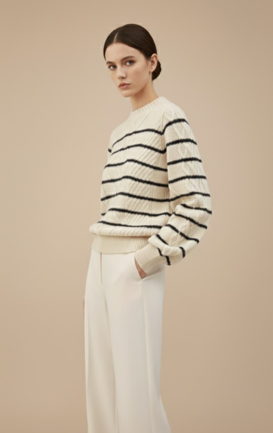 아이잗컬렉션 스트라이프 풀오버니트 55~66사이즈 상품이미지2