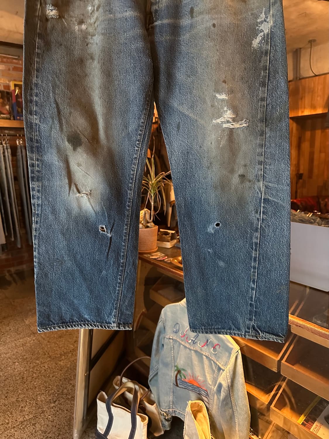 70s USA 빈티지 리바이스 501 66후기 셀비지 데님 팬츠 상품이미지4