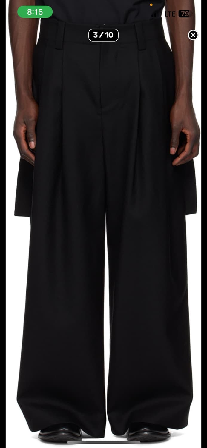 [48] 펫트리코 와이드 팬츠 블랙 상품이미지2