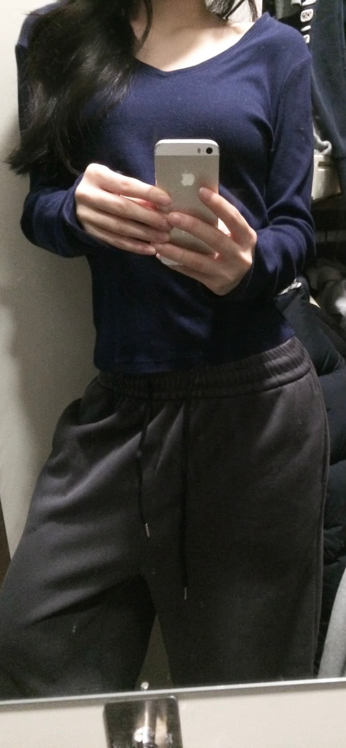 폴로 스포츠 코튼 면 브이넥 니트 네이비 상품이미지3