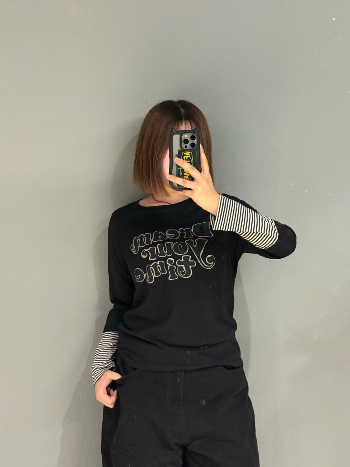 lettering detail stripe point top 상품이미지2