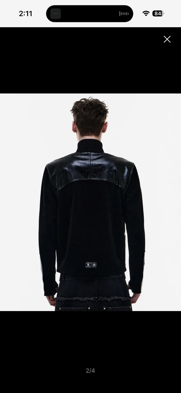 오퍼스0012 레더패치 니트집업 상품이미지2