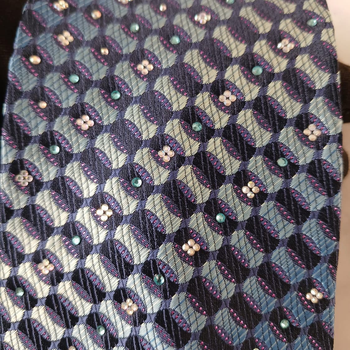 밀라숀 실크 블루 패턴 넥타이 8.8cm A+등급 A19245
 상품이미지6