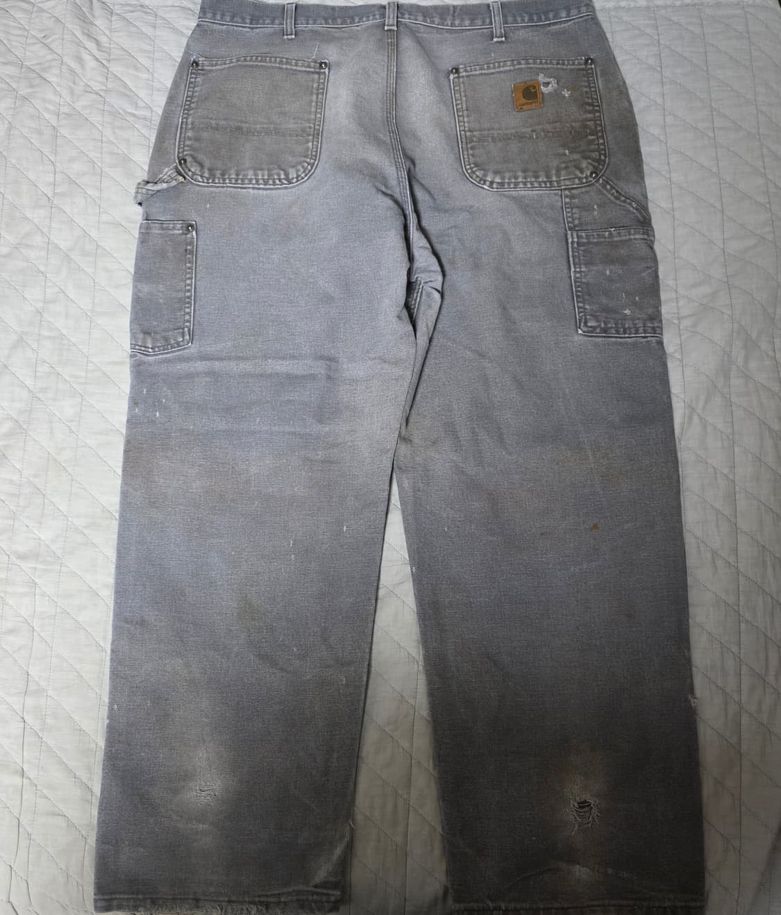 [38X30] 00s 칼하트 더블니 B136 GVL 트래쉬드 팬츠 G-1 상품이미지4