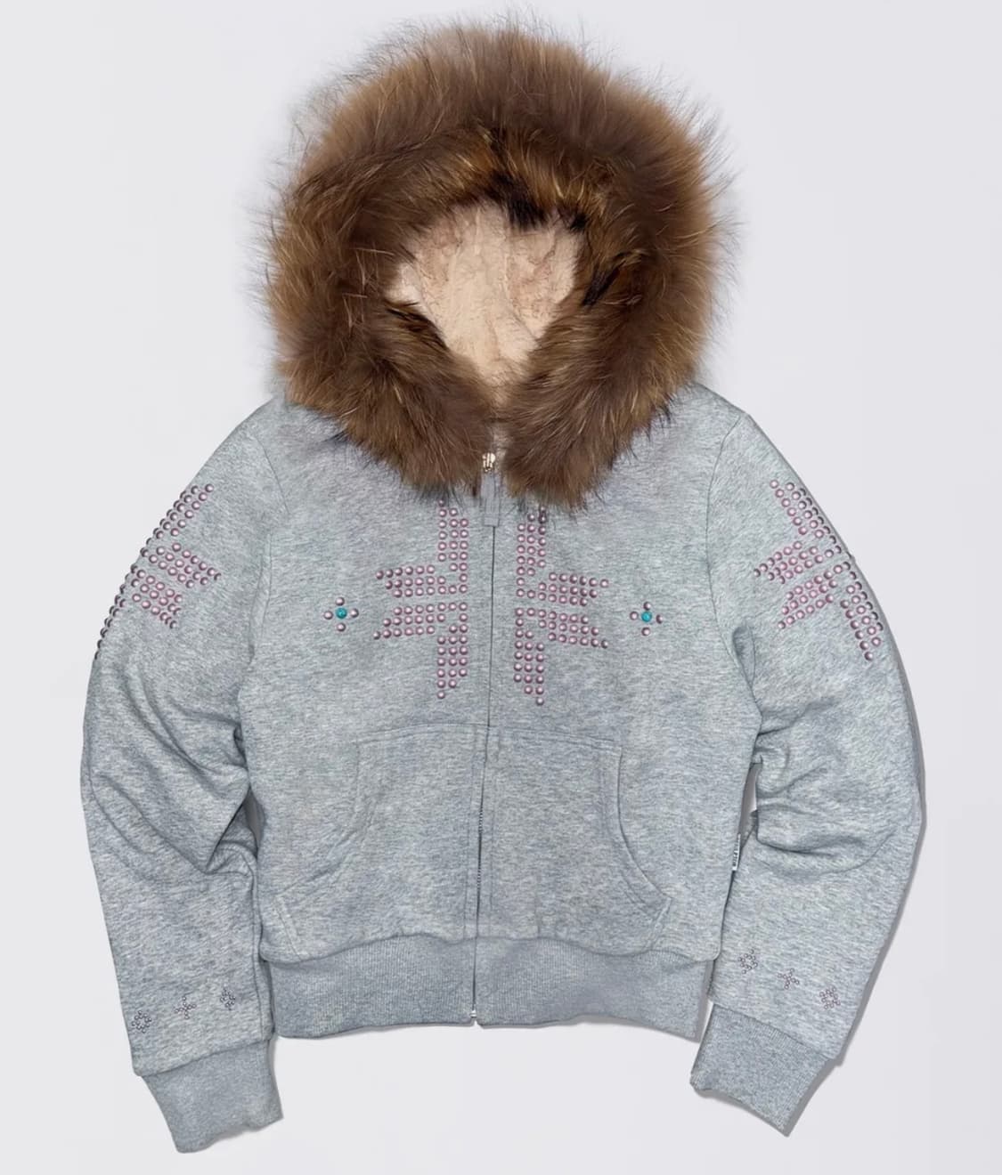 Sculptor fur trimming hooded zip-up 상품이미지3