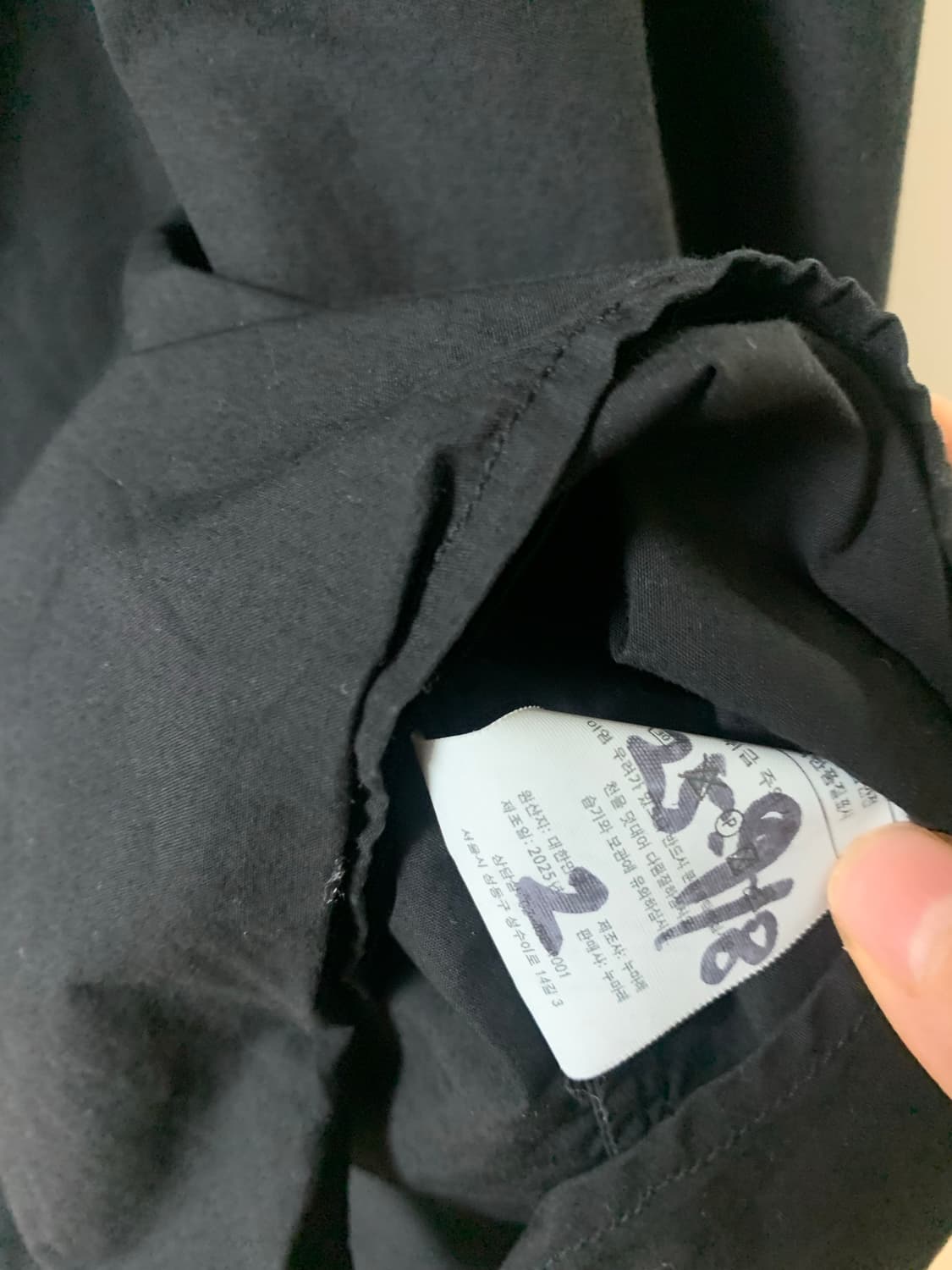 누마레 사선 셔츠 블랙 M 상품이미지4