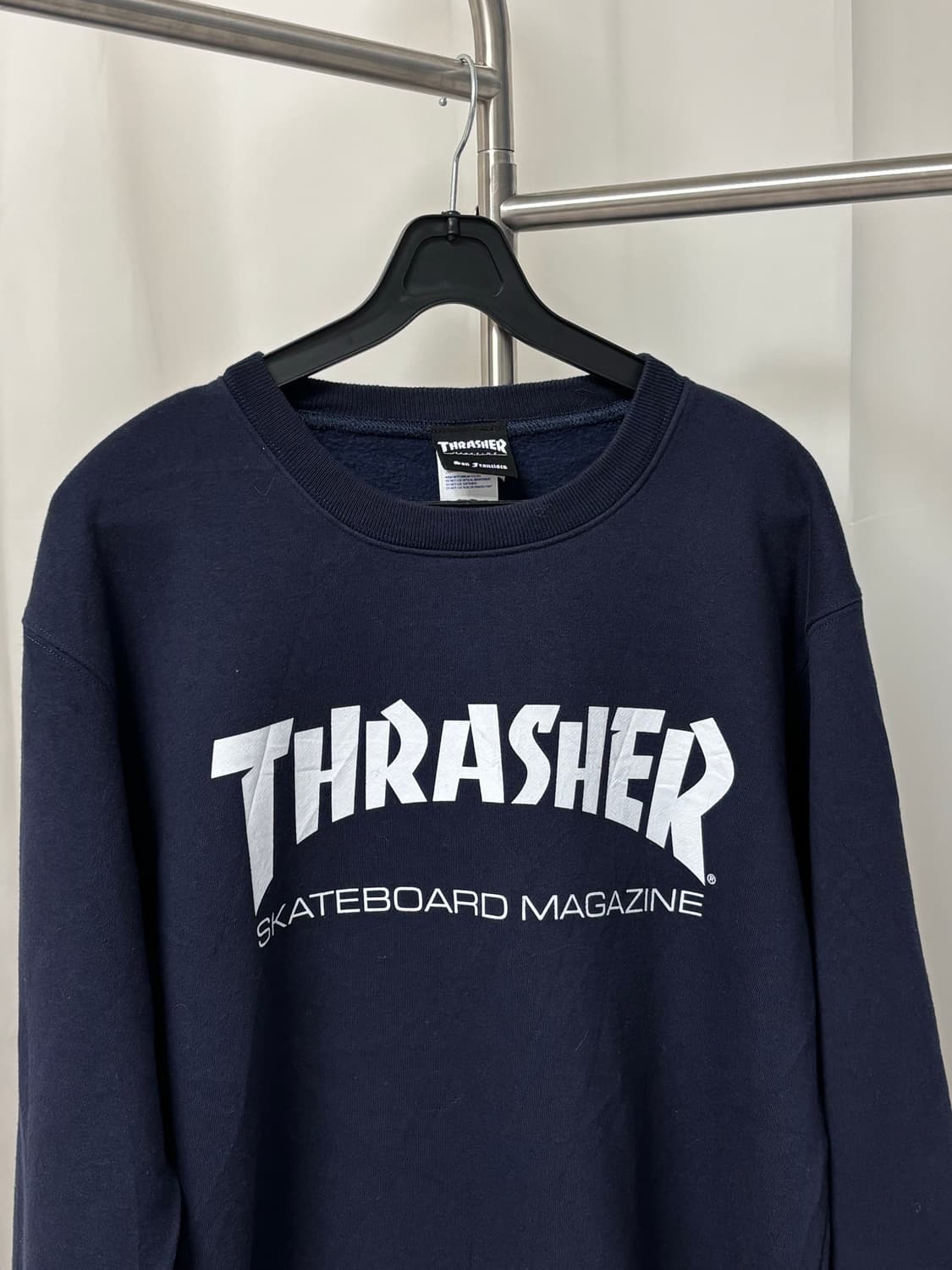 THRASHER 베이직 네이비 기모 맨투맨 상품이미지2