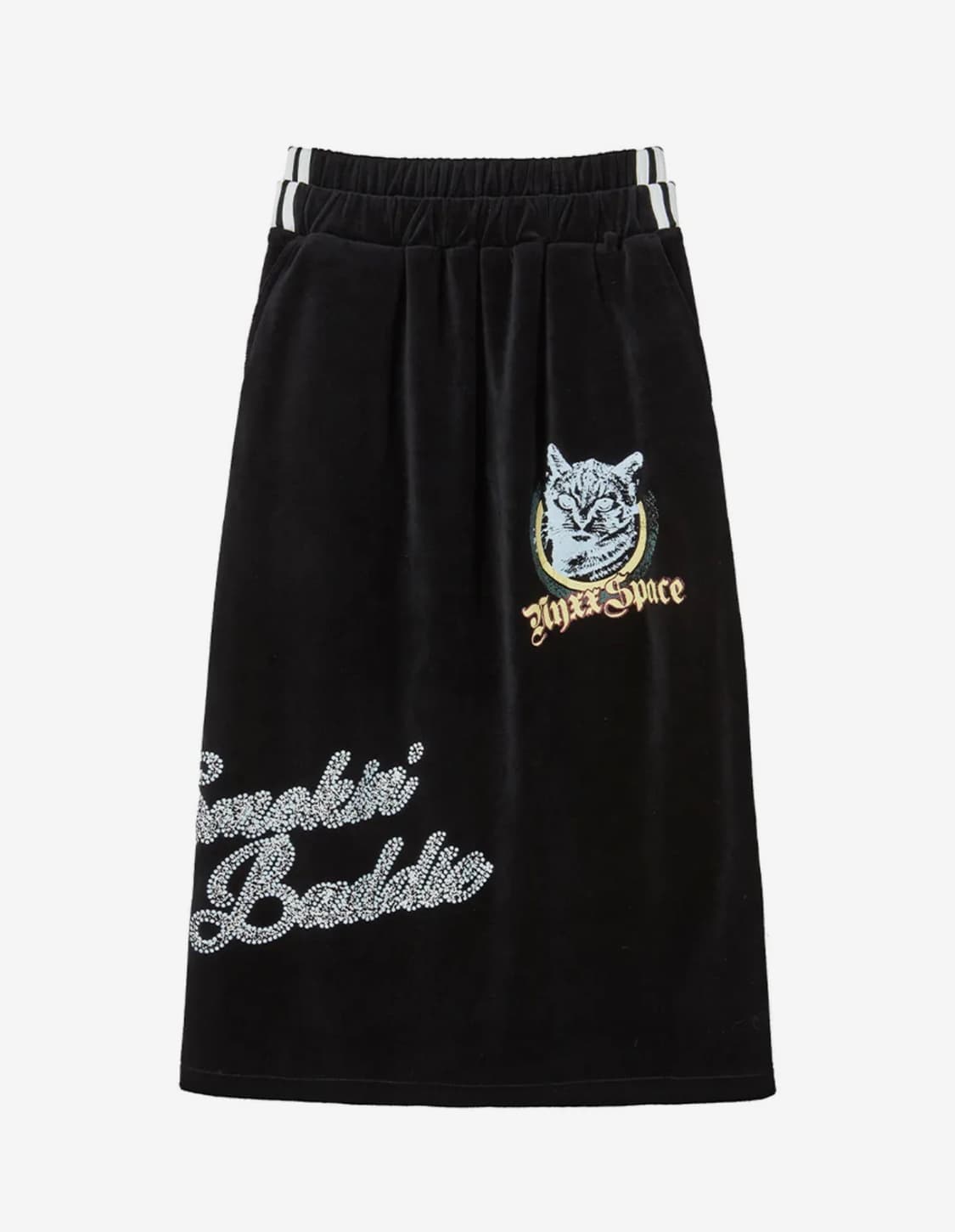 엔와이엑스엑스 스커트 VELVET GRAPHIC SKIRT BLACK 상품이미지1