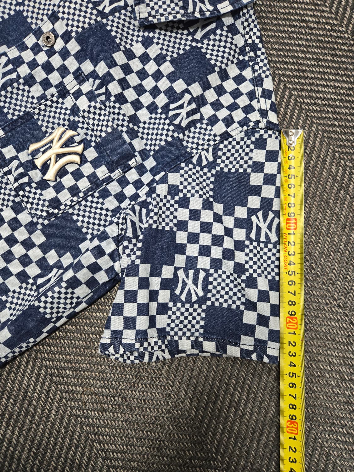 엠엘비 MLB 공용 체커보드 데님 숏슬리브 셔츠 반팔 데님셔츠 상품이미지8