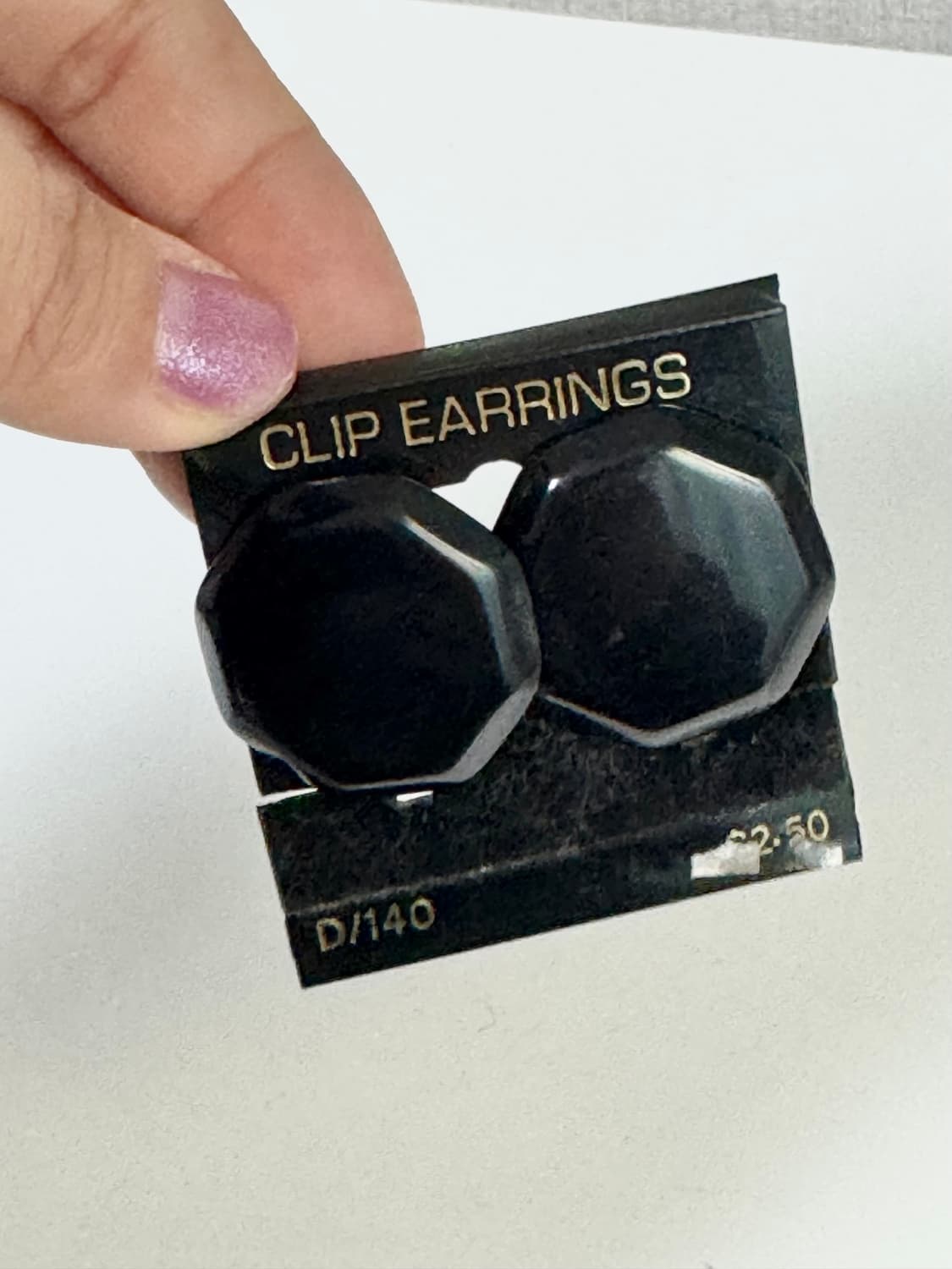 블랙 루사이트(Lucite) 팔각형 클립 귀걸이 상품이미지3