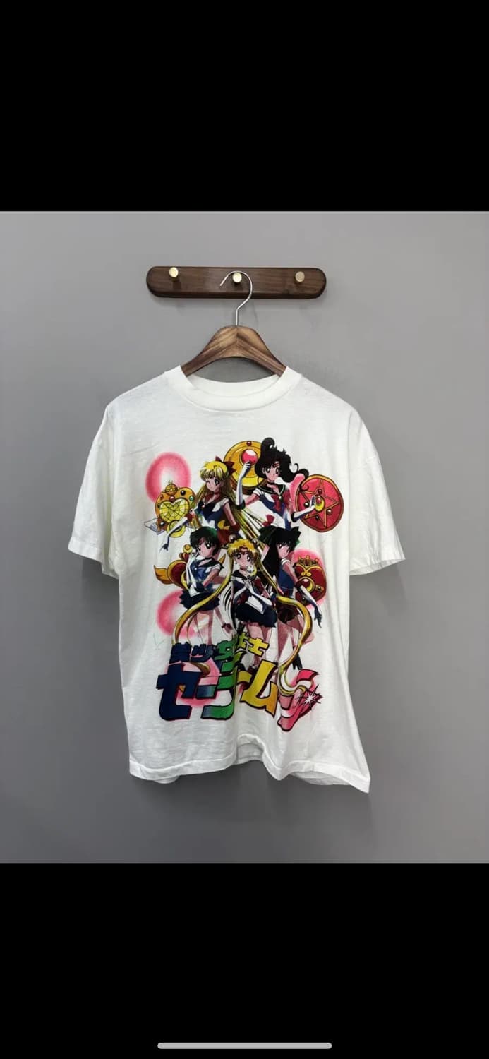 빈티지 USA 달의요정 세일러문 그래픽 화이트 반팔 H2515 상품이미지2