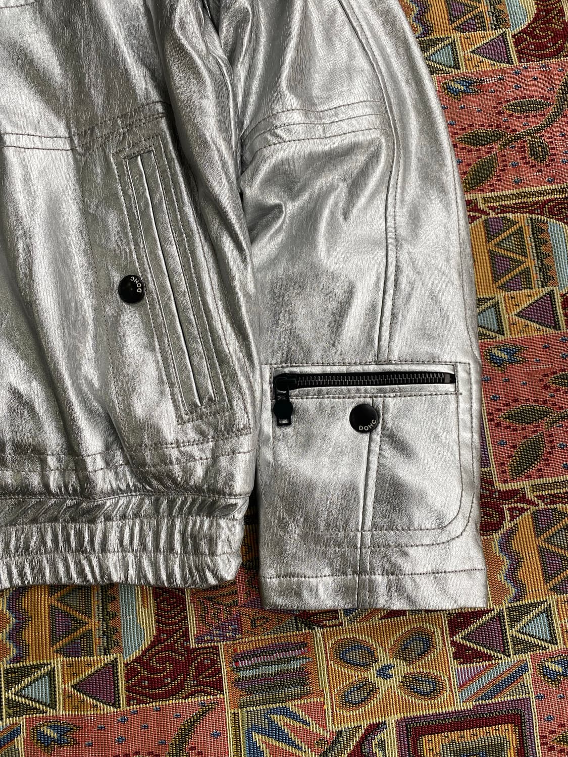 [M] DOHC Revolution 실버 바이커 자켓 상품이미지4