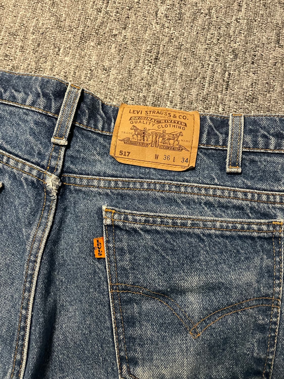 90s 리바이스 517 오렌지탭 데님 [36X34]  상품이미지4