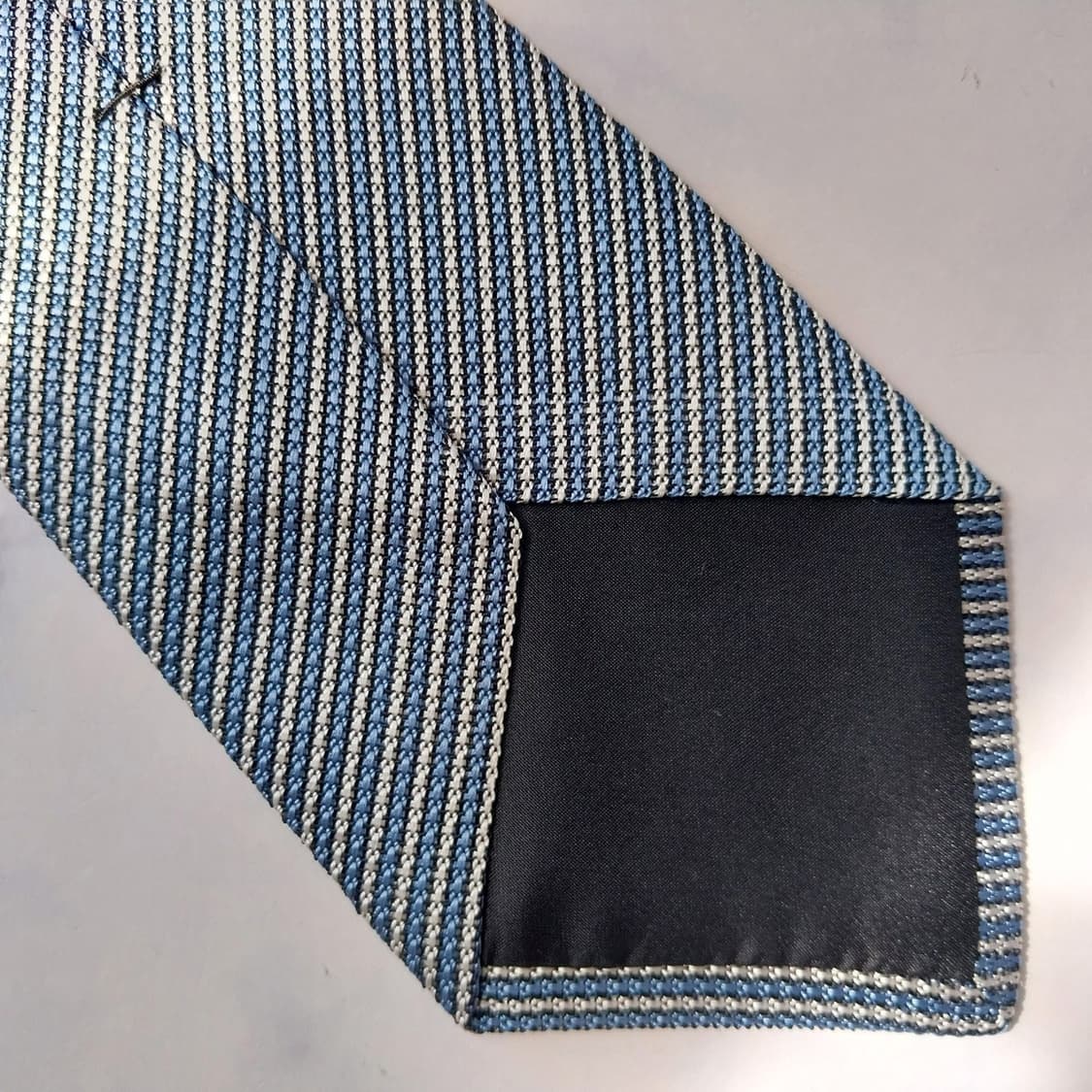 샤르베 실크 블루 스트라이프 넥타이 8.9cm A+등급 K2213 상품이미지7