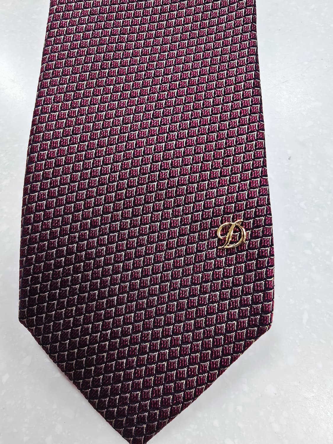 st 듀퐁 와인색 체크무늬 넥타이 상품이미지6