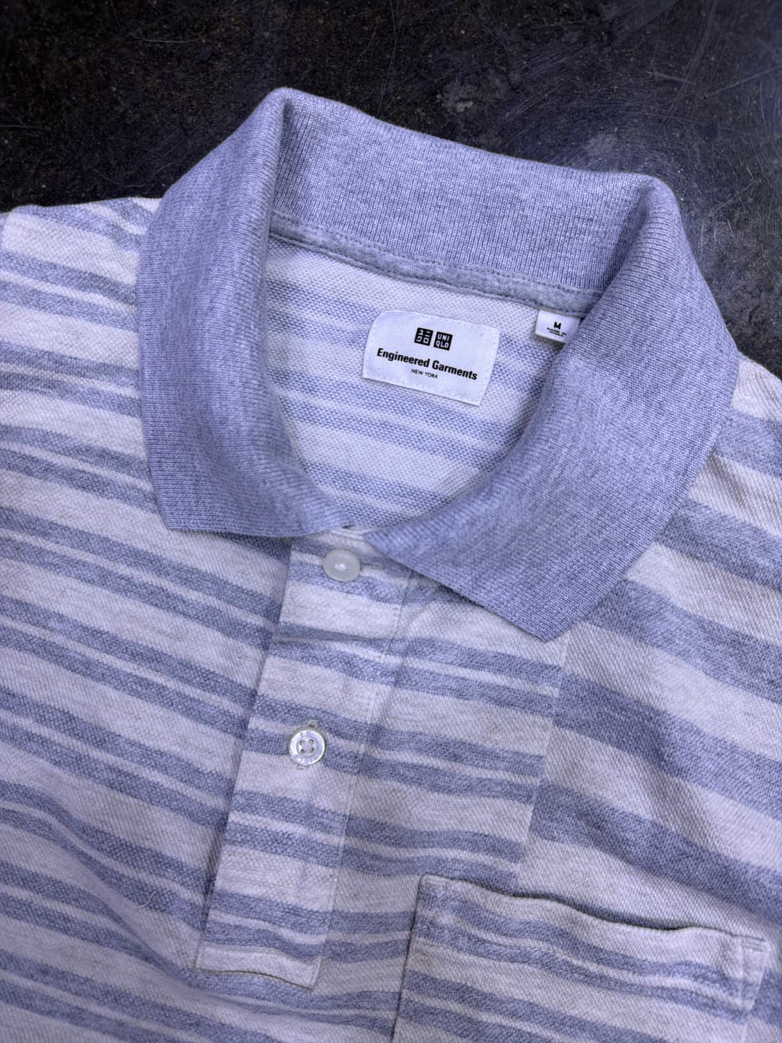 유니클로 x 엔지니어드가먼츠 폴로 절개 pkt 티셔츠 M 상품이미지3