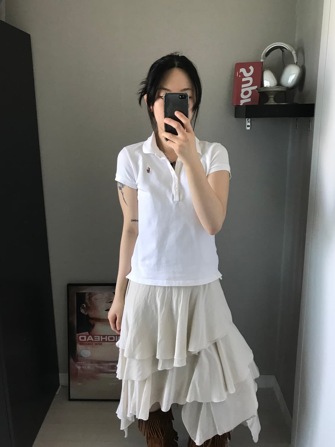 폴로 랄프로렌 걸즈 포니로고 화이트 카라티 상품이미지1