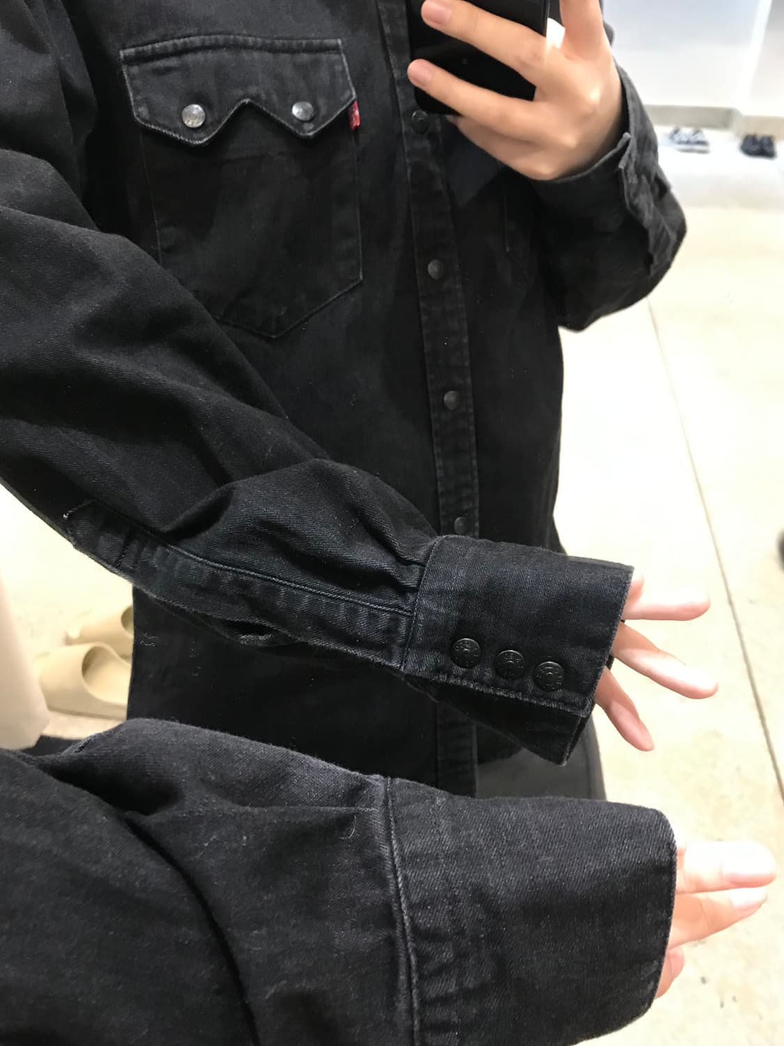 LEVI’S Black Denim Western Shirt Jacket 상품이미지7