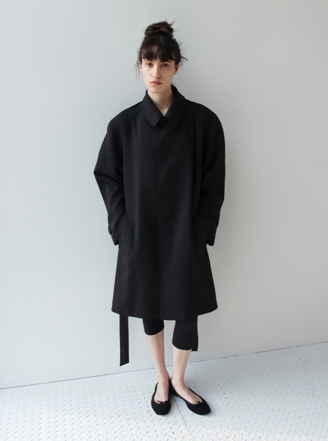 리포스 Repos 하프 오버 싱글 트렌치 코트 블랙 상품이미지2