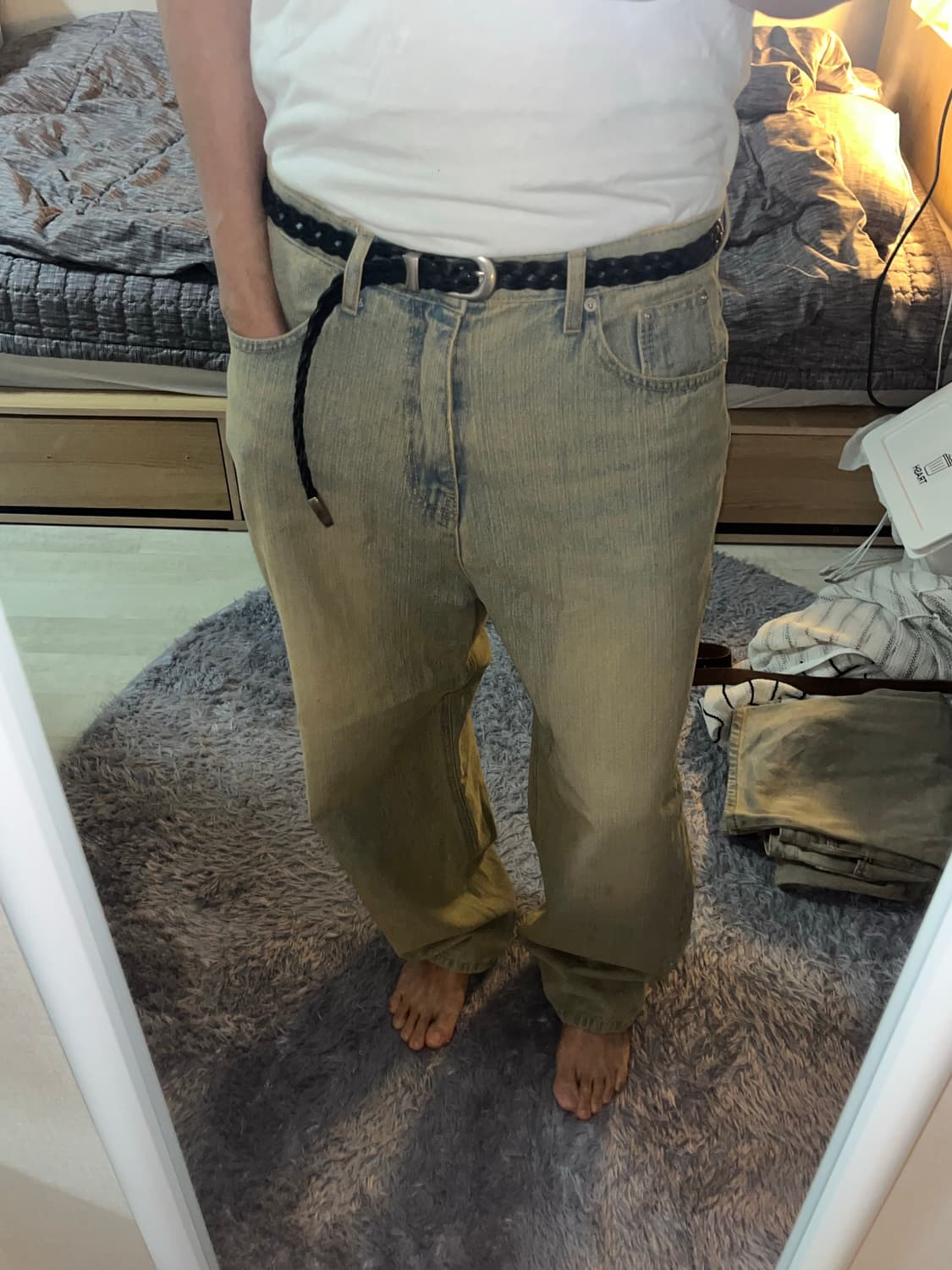 빈티지 워싱 와이드 데님 상품이미지1