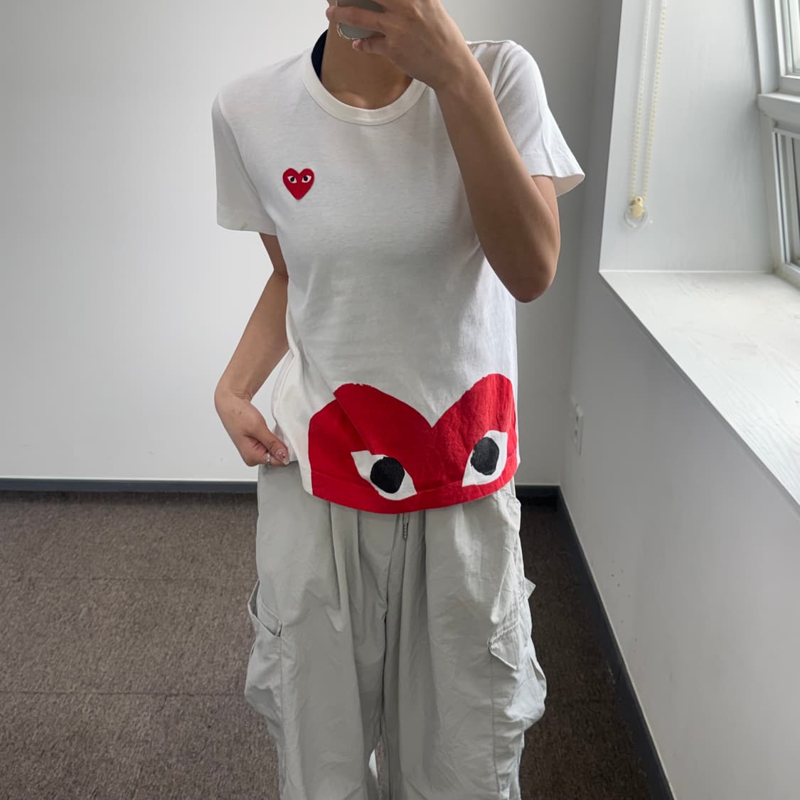 Comme des garcons 꼼데가르송 레드하트 와펜 반팔 상품이미지2