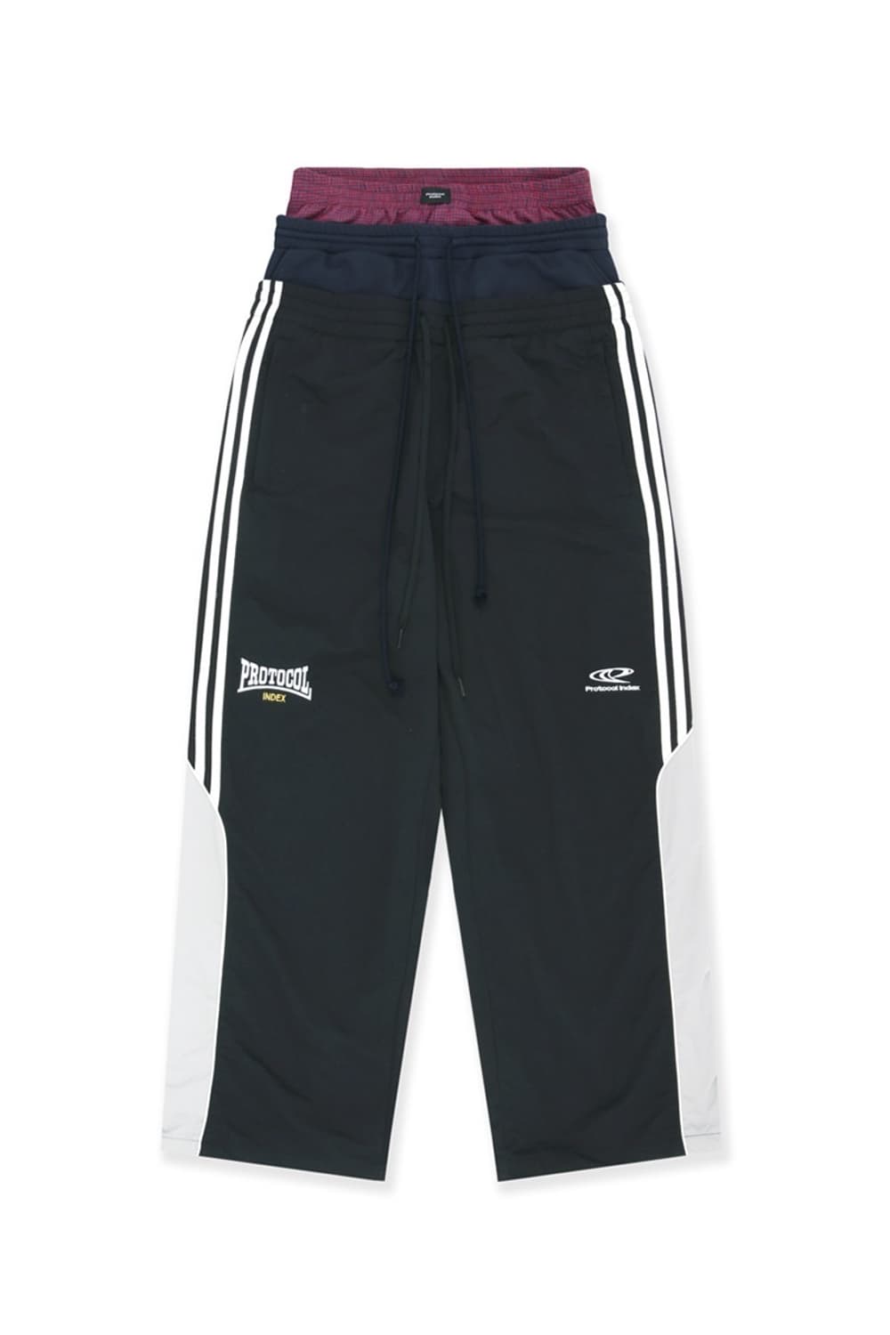 프로토콜인덱스 3 LAYERED TRACK PANTS 블랙 3사이즈 상품이미지1
