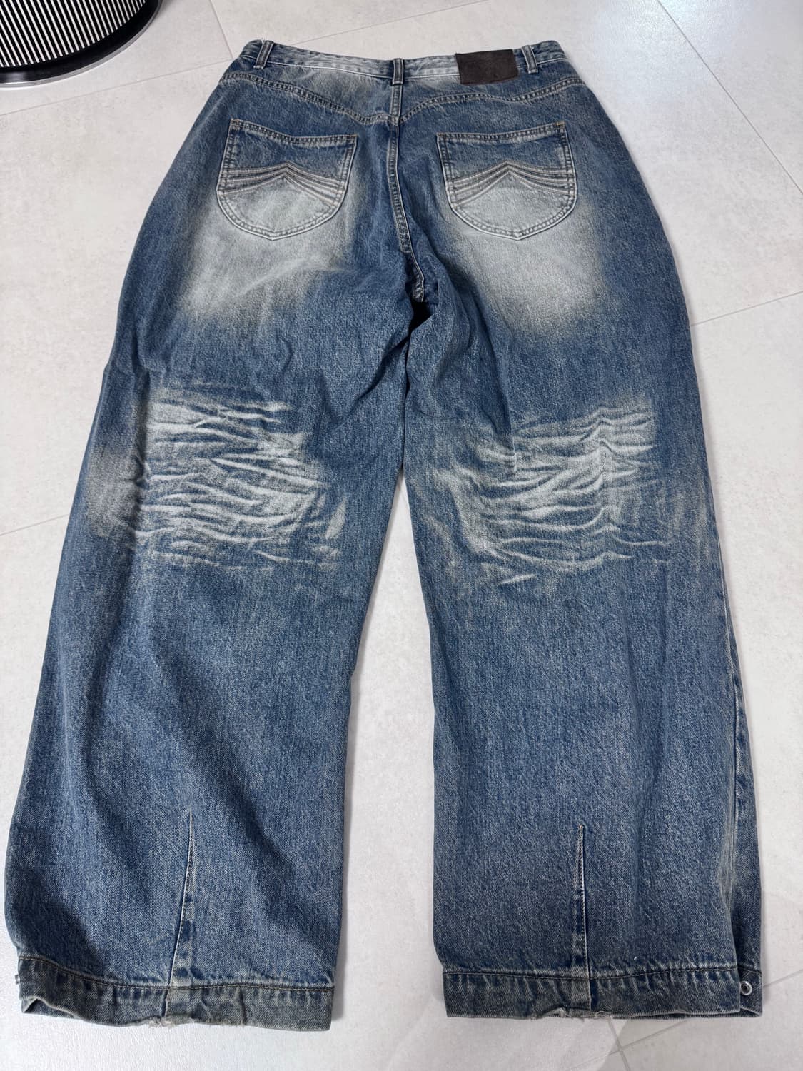 (중고/XL) etce 워시드 배기진 블루 XL 상품이미지7