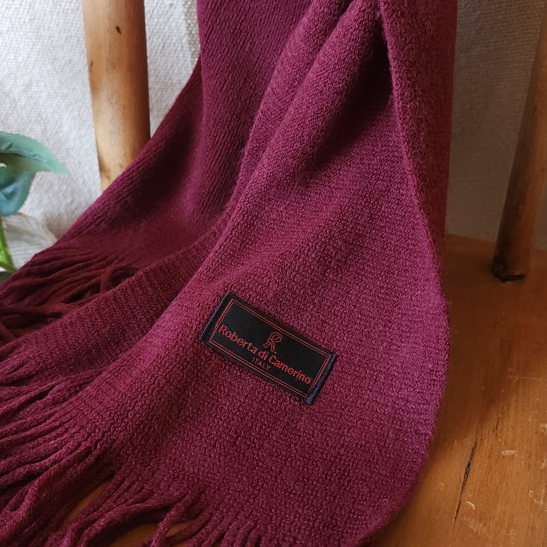 90s 로베르타 디 까메리노 버건디 울 머플러 상품이미지2