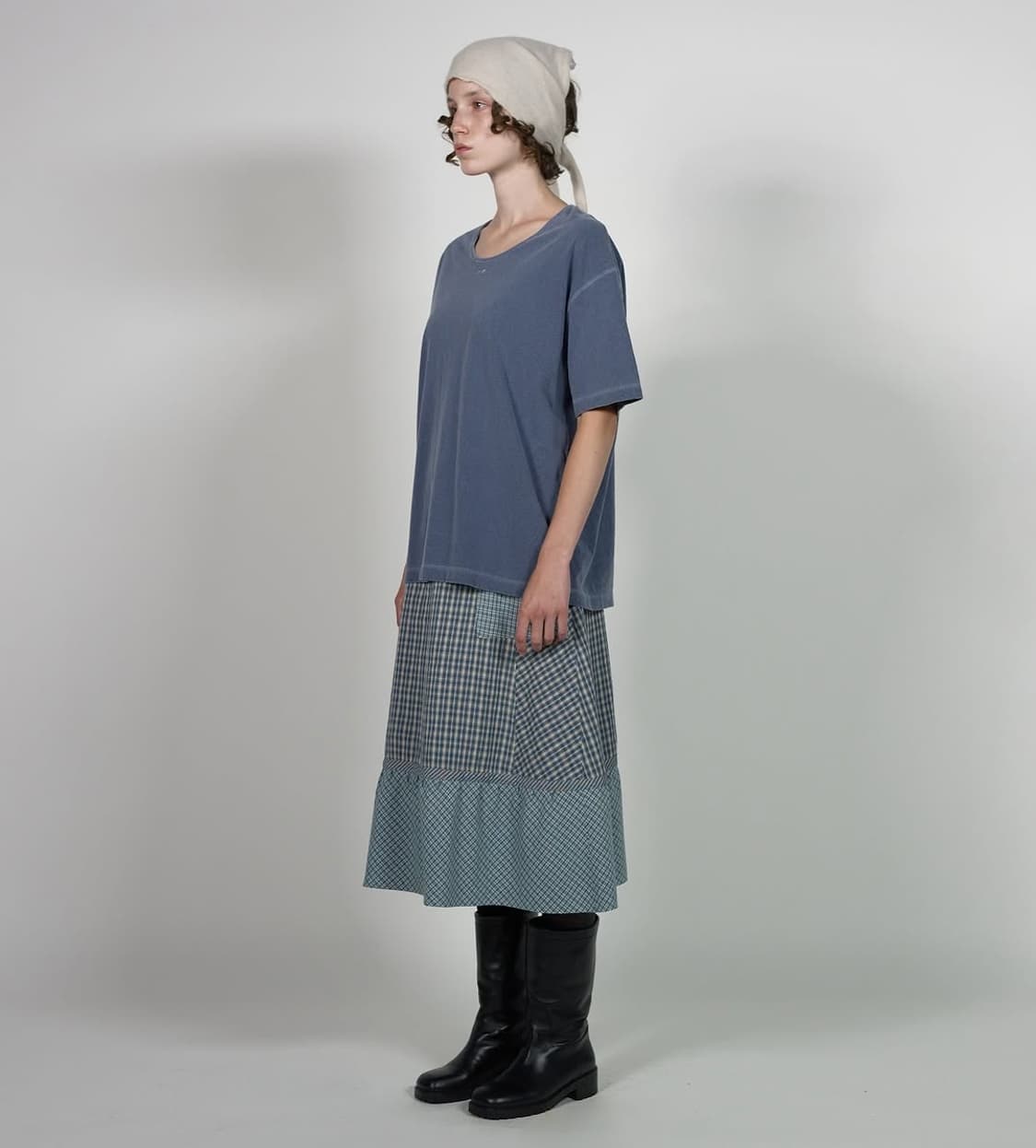 비아플레인 via pori check skirt 상품이미지4