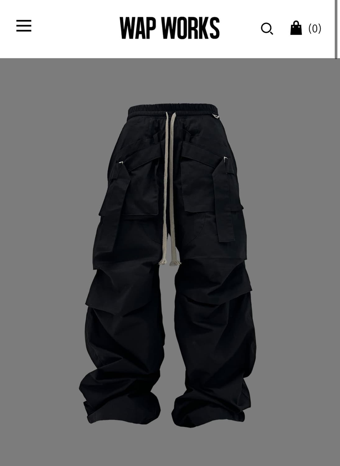 Wap Works 카고팬츠 블랙 상품이미지1