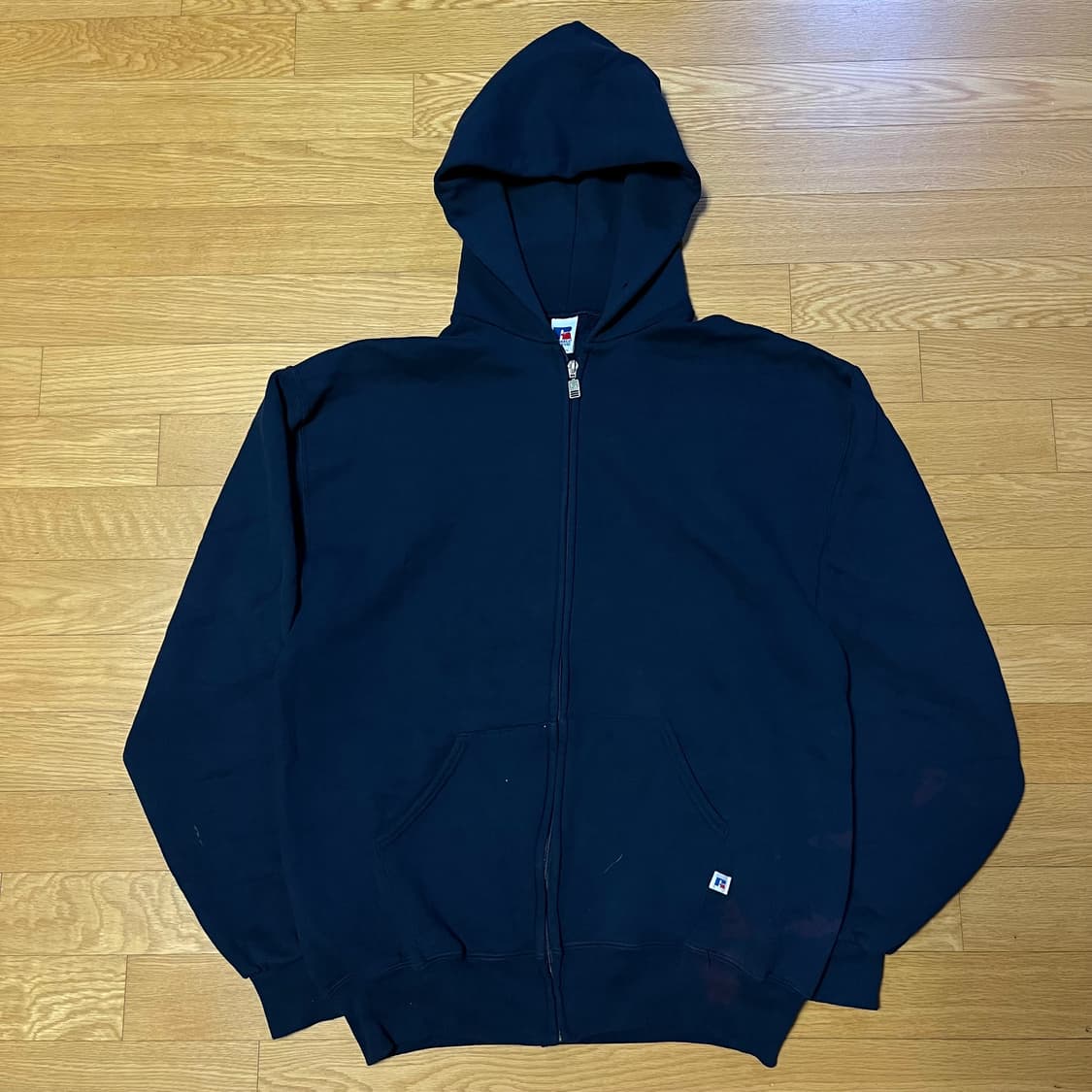 [L] 90s 빈티지 러셀 후드집업 네이비 상품이미지3