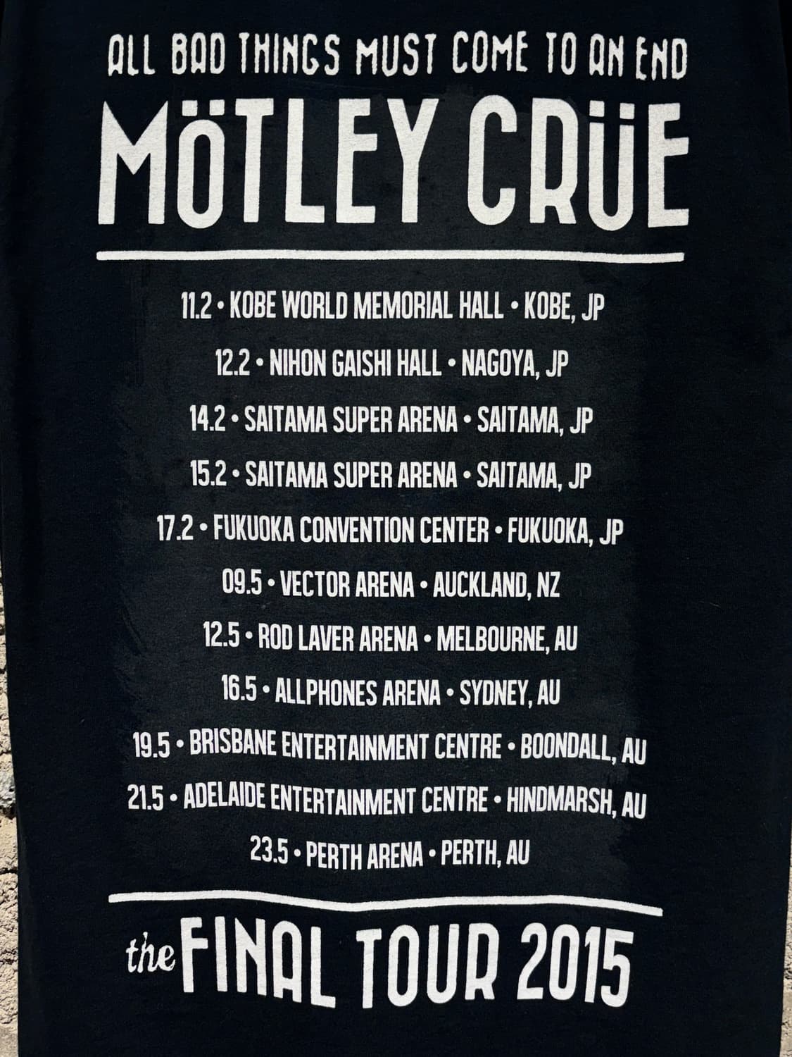 길단 머틀리 크루 파이널 투어 반팔 티셔츠 상품이미지4