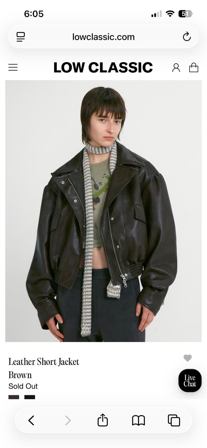 로우클래식 레더 숏 자켓 브라운 팔아요. 상품이미지2