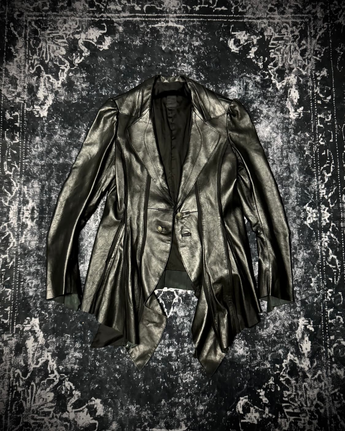 00s Mode Shirring Ramskin Leather Jacket 상품이미지1