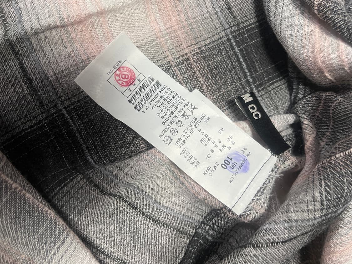 시스템옴므 오버핏 체크셔츠 판매합니다. 상품이미지5