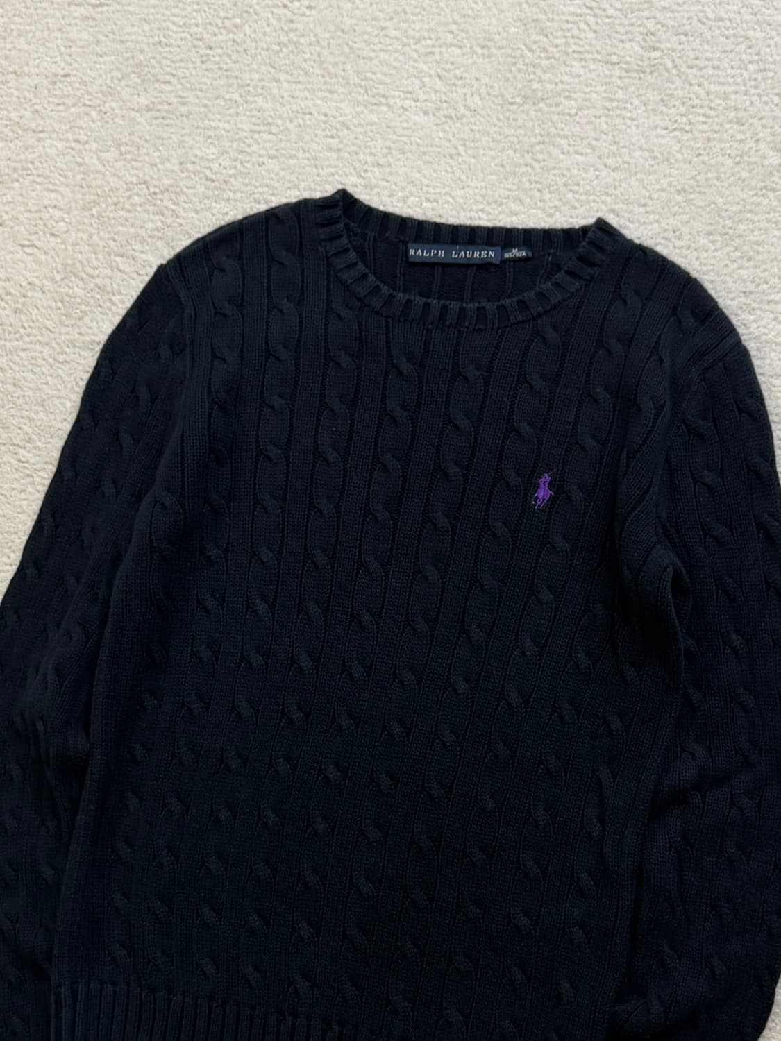 폴로 블랙 케이블 니트 상품이미지2