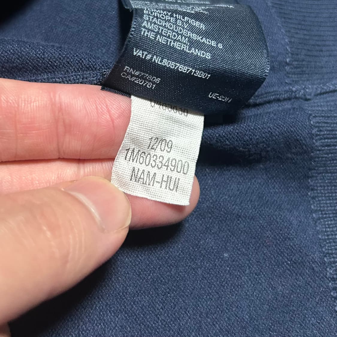 [S] Tommy 타미힐피거 우먼즈 네이비 브이넥 니트 상품이미지5