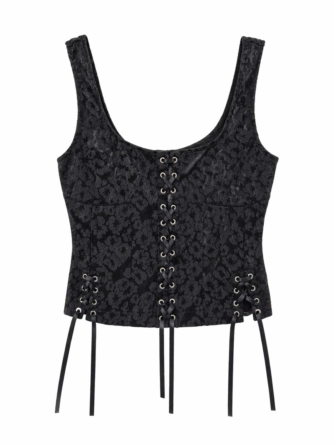 Loulouseoul 블랙 레이스 코르셋 탑 상품이미지1