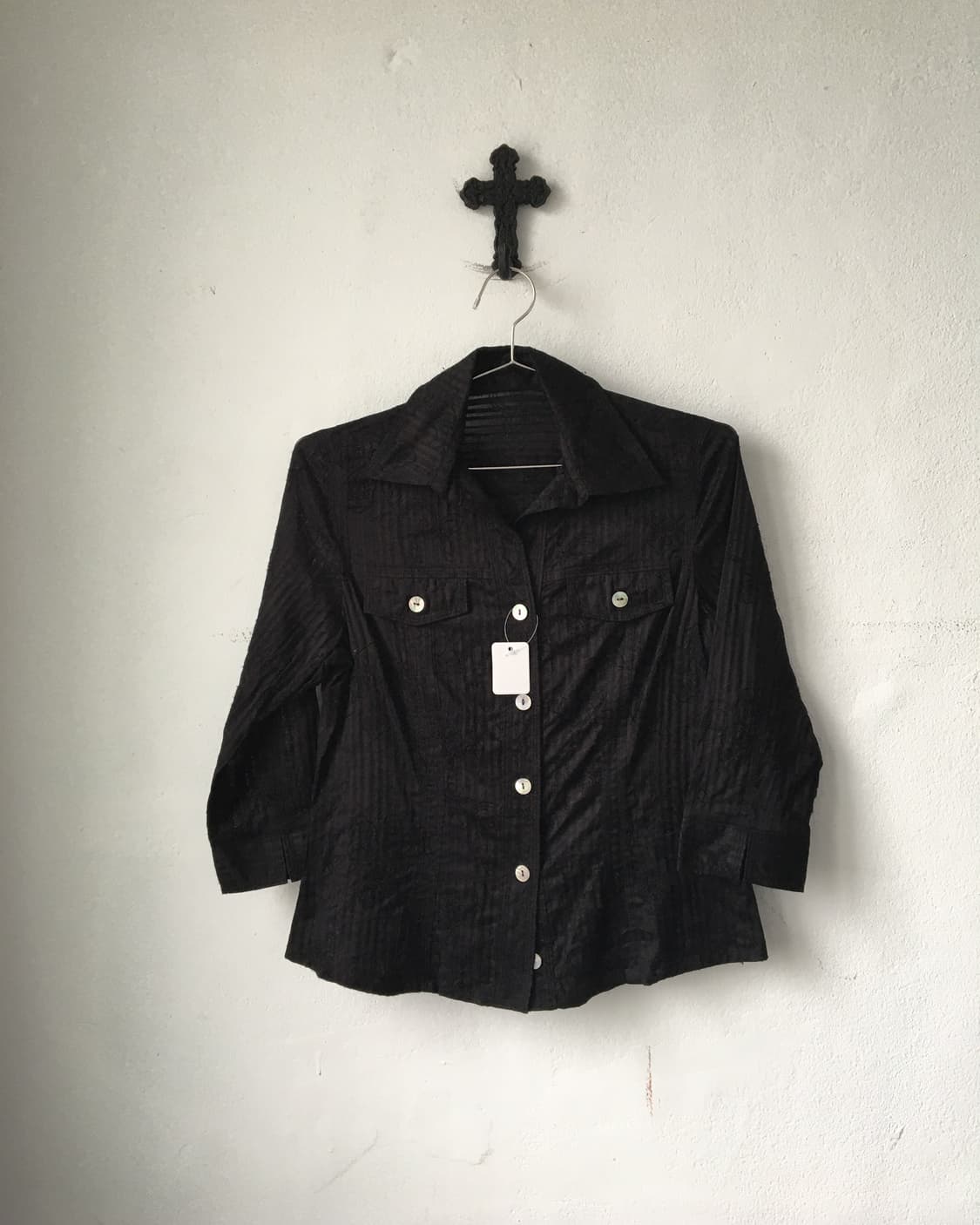Paisley pattern needle work point shirt 상품이미지2