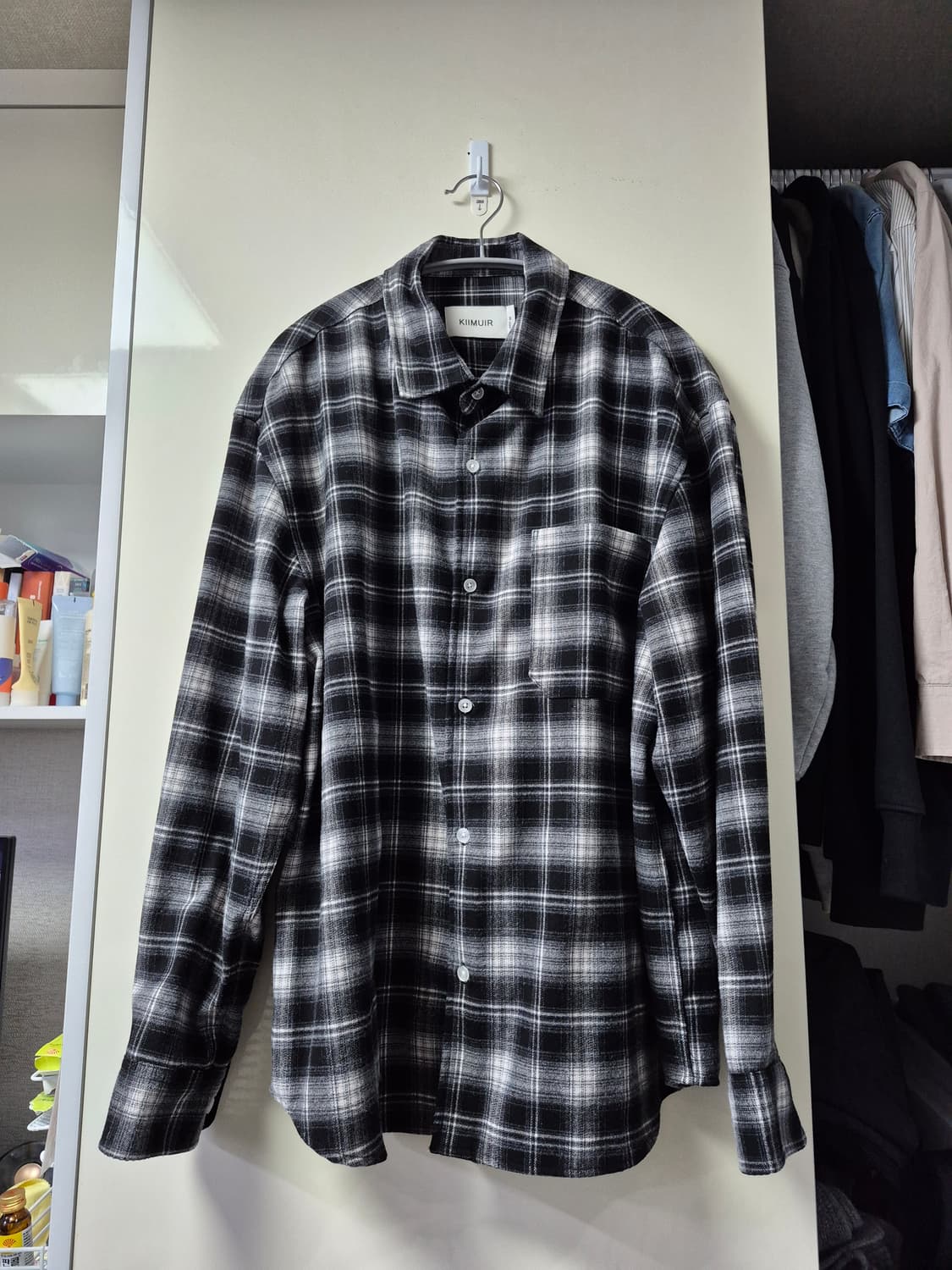 키뮤어_플란넬 체크 셔츠_블랙M 상품이미지3
