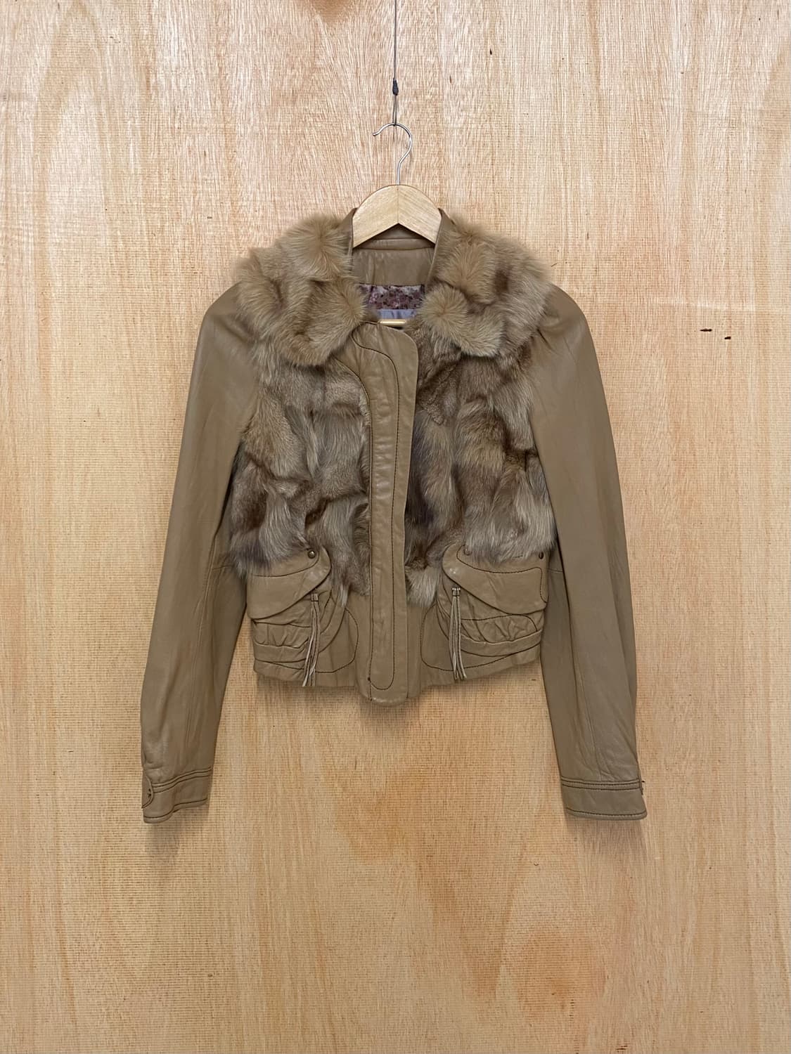 VTG leather grizzly fur Jacket 양가죽 폭스퍼 상품이미지5