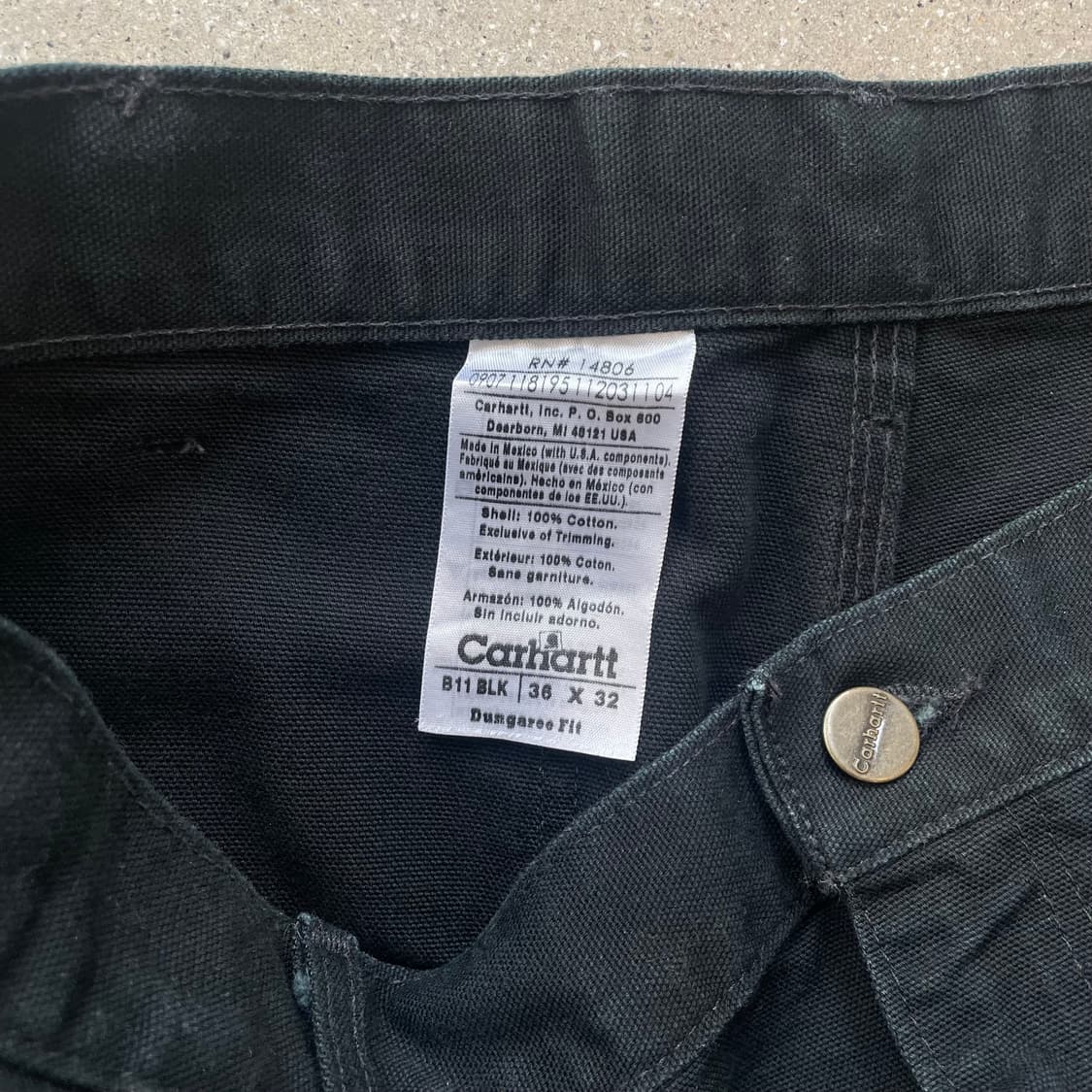 빈티지 칼하트 카펜터 팬츠 블랙 made in mexico 상품이미지2