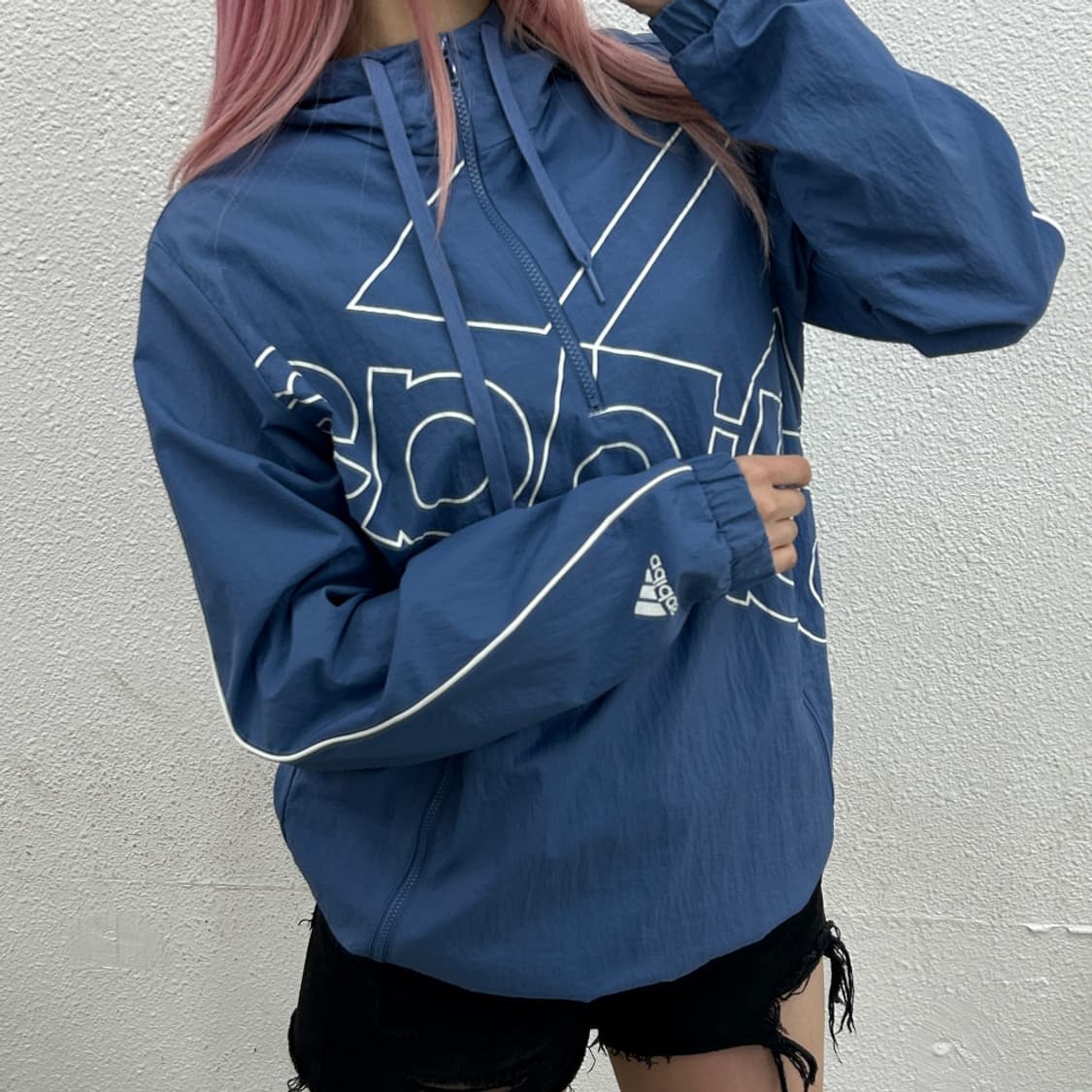 아디다스 빅로고 딥소라 후드 바람막이 L 상품이미지2