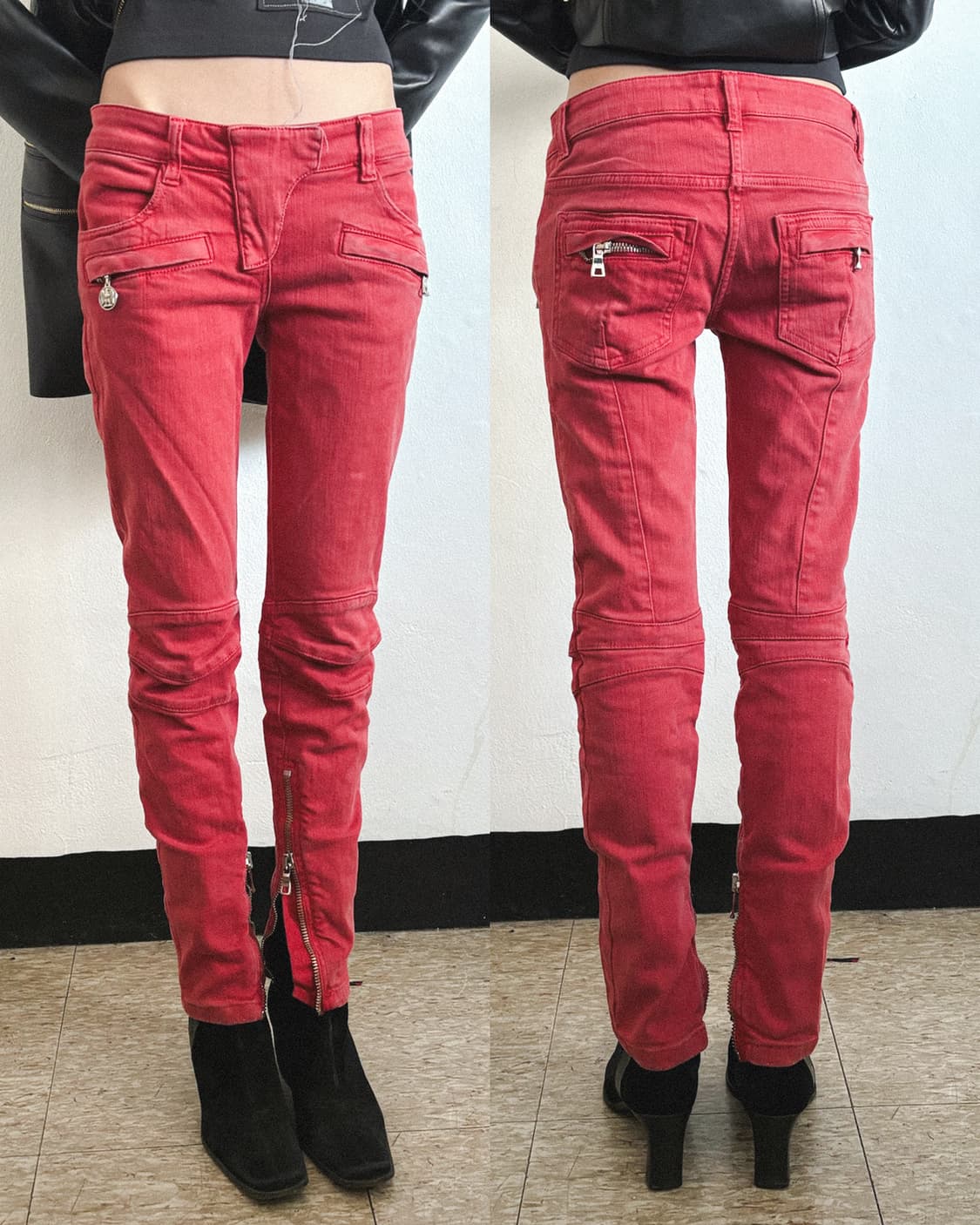 발망 데카르넹 로우라이즈 레드 바이커데님 상품이미지1