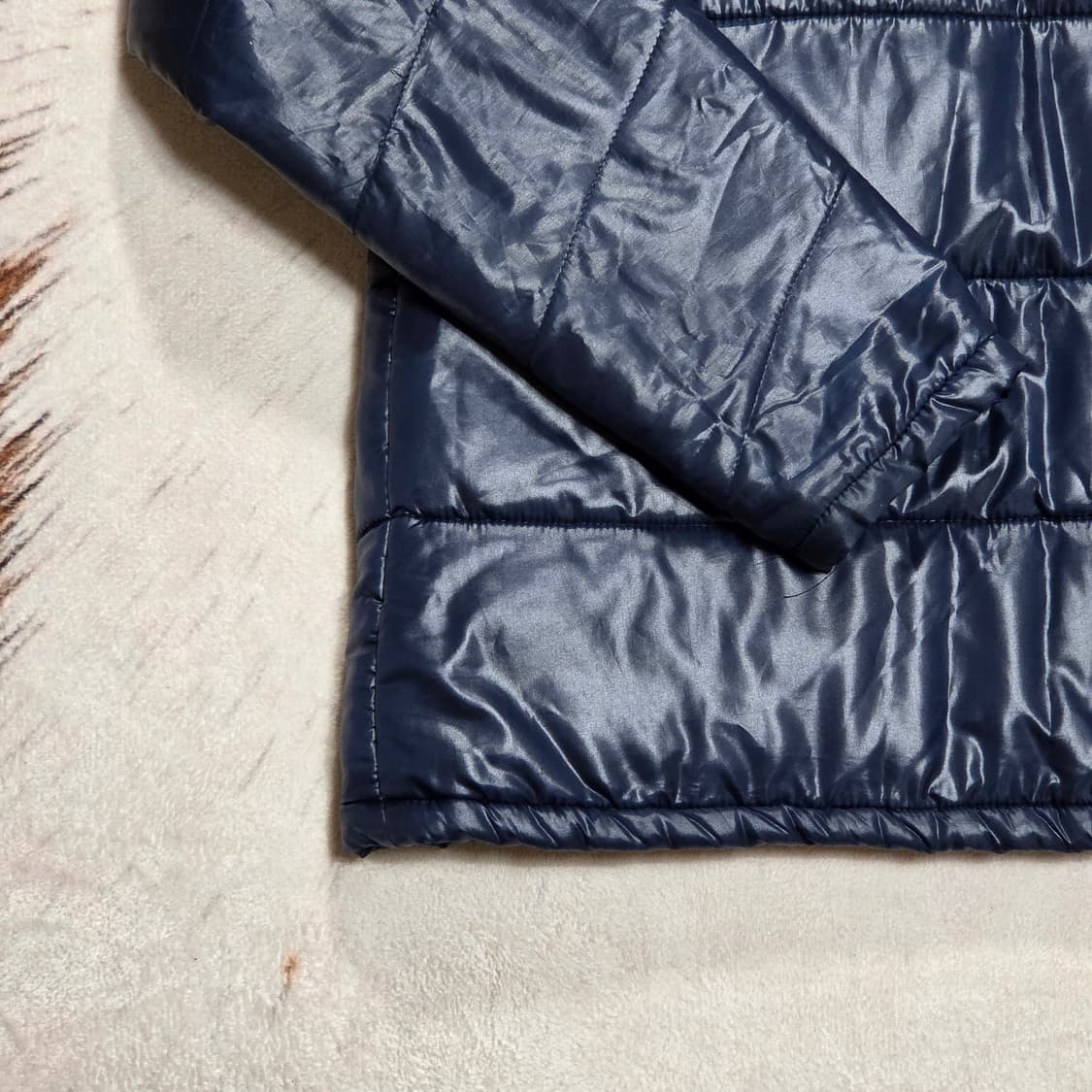 아디다스 네이비 배색 패디드 누빔 점퍼 상품이미지6