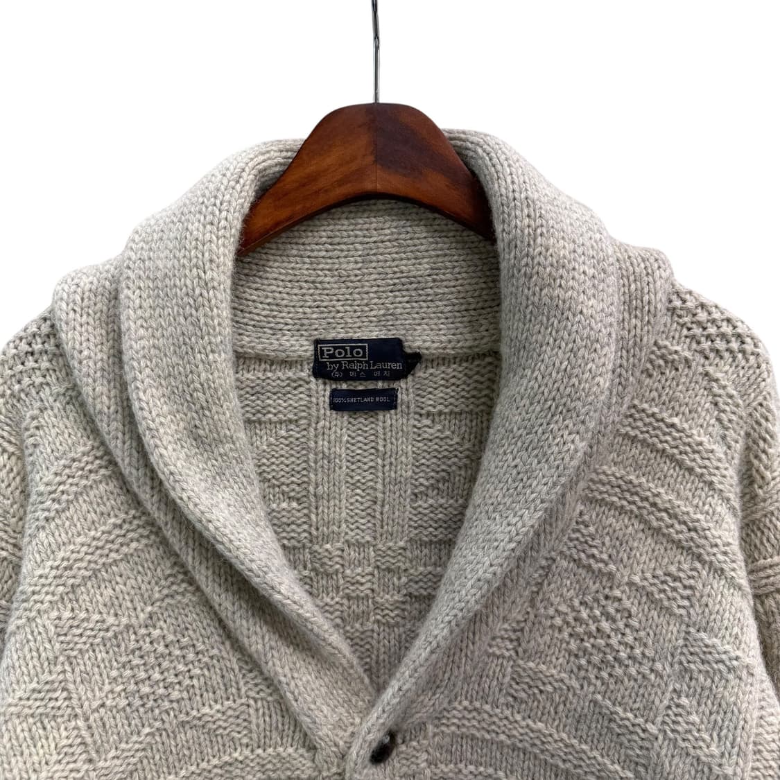 [L] 폴로 셔틀랜드 울 숄카라 가디건 상품이미지5