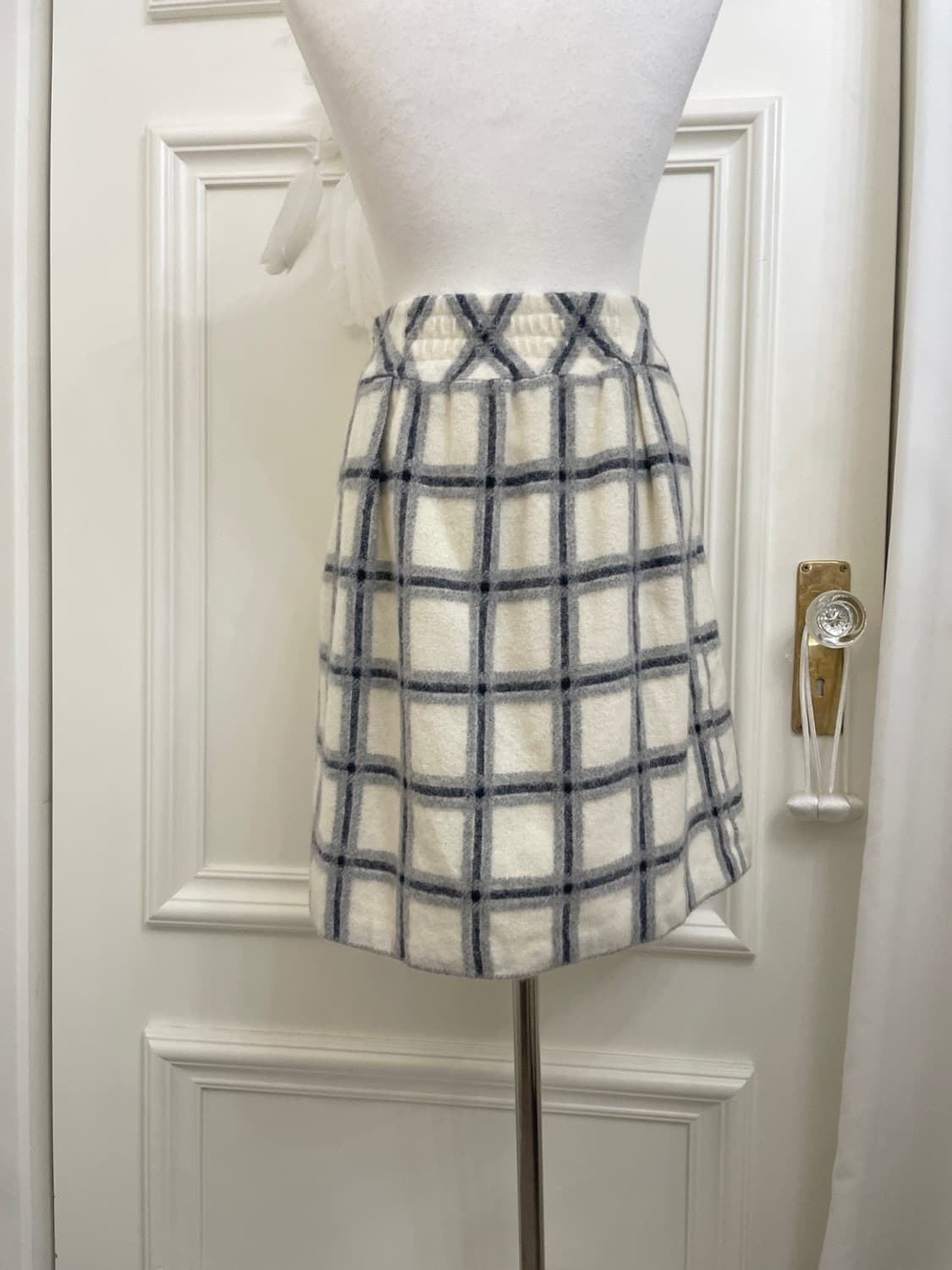 CDS BASIC ivory gray check button point 상품이미지4