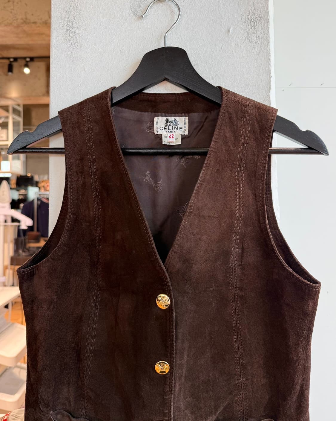 셀린느 브라운 스웨이드 베스트 자켓  상품이미지3