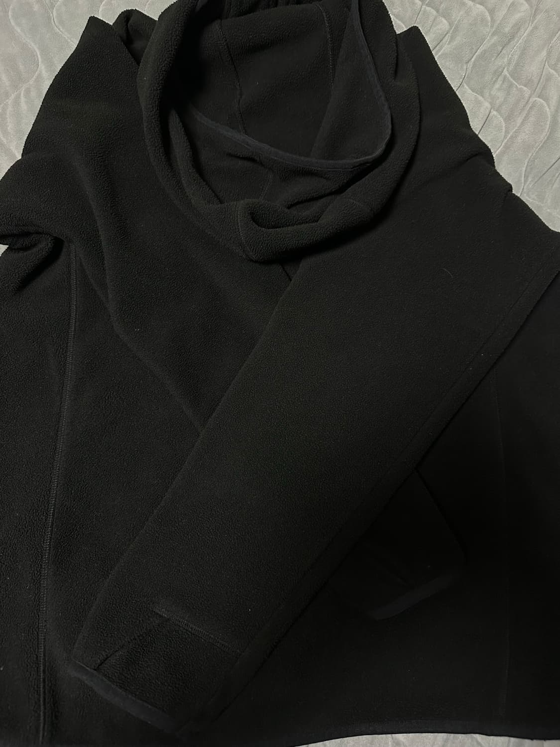 지초이컴포트 24-006 플리스 집업후디 블랙 3 상품이미지2