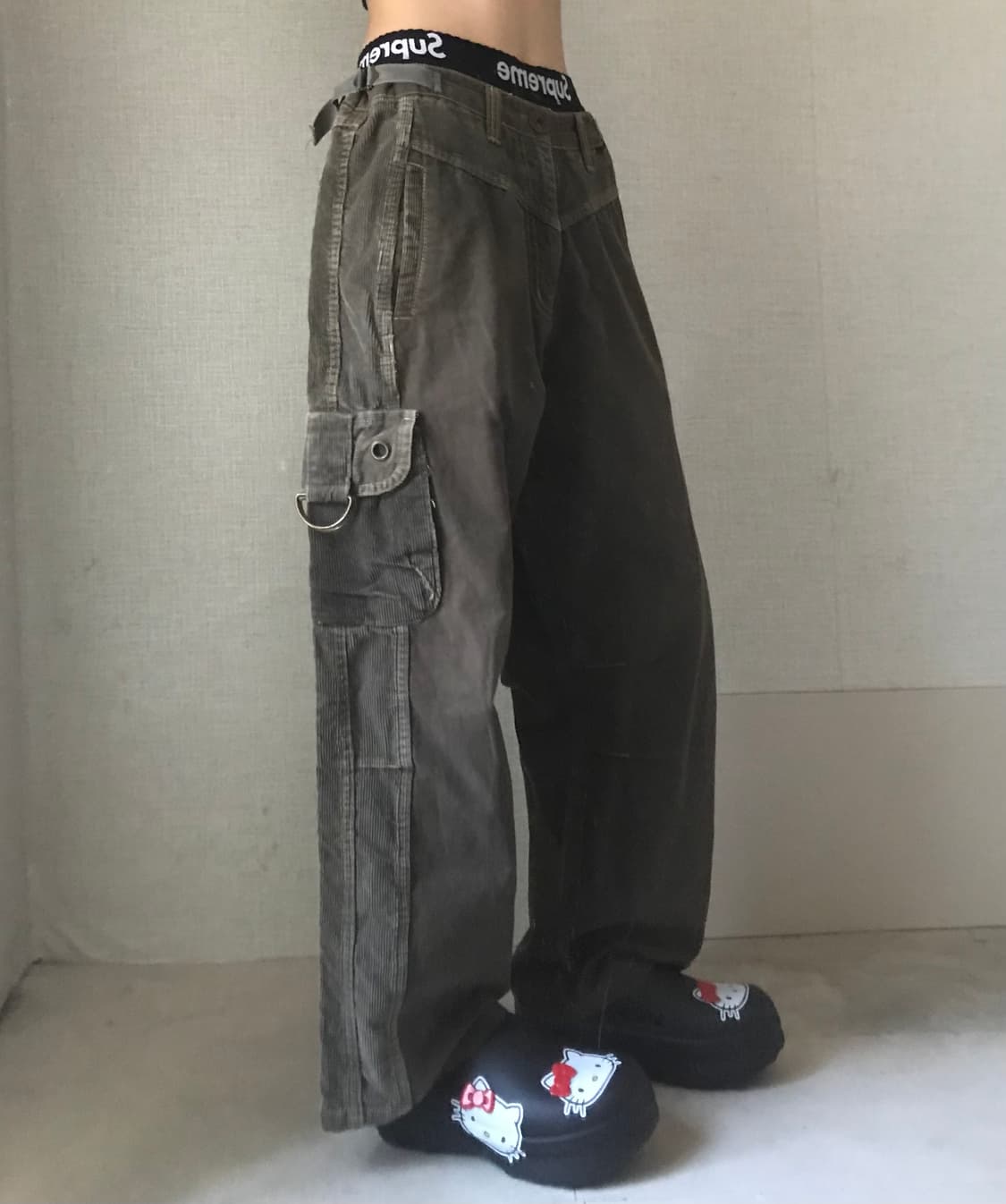 카키브라운 코듀로이 디테일 카고팬츠 상품이미지2